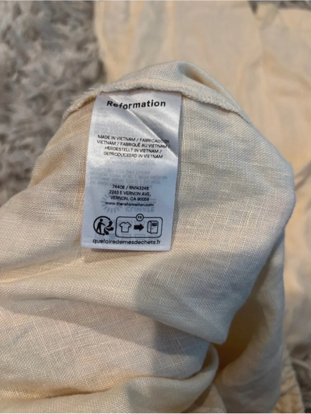 New Without Tags Reformation Olina Linen Wide Leg Pull On Pants Size XSP